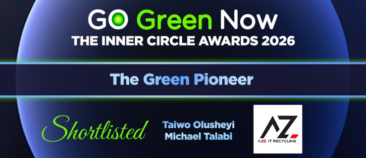 Official Go Green Now Inner Circle Awards 2026 artwork: The Green Pioneer – Shortlisted, Taiwo Olusheyi Michael Talabi, A to Z IT Recycling.